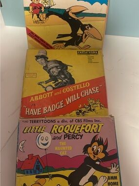 Vintage Cartoon 8mm Film Reels - Abbott & Costello + Little Roquefort